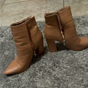 Brown heeled boots
